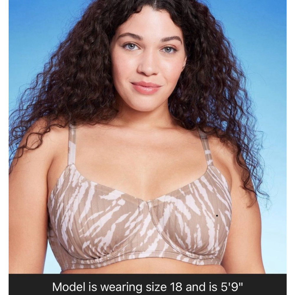 Women's Wild Fable Brown Zebra Print Bikini Top Size 16 and 14 available
